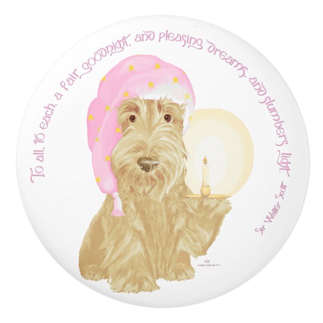 Goodnight Scotties Ceramic Knob (Front)