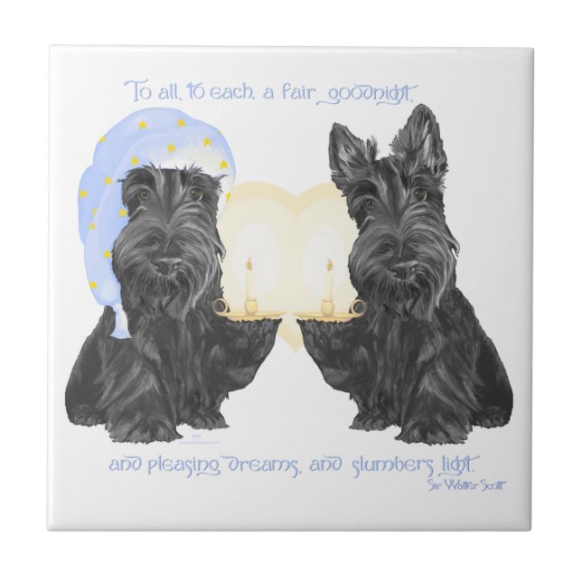 Goodnight Scotties Tile (Front)
