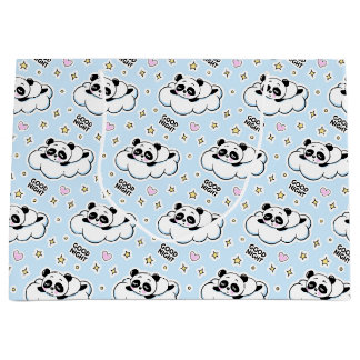 Goodnight Sleeping Panda Bear Large Gift Bag