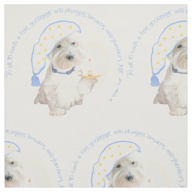 Goodnight Westie Fabric (Swatch)