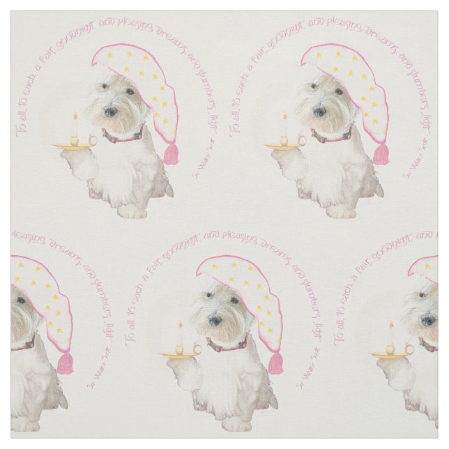 Goodnight Westie Fabric (Swatch)