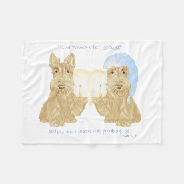 Goodnight Wheaten Duo Fleece Blanket (Front (Horizontal))