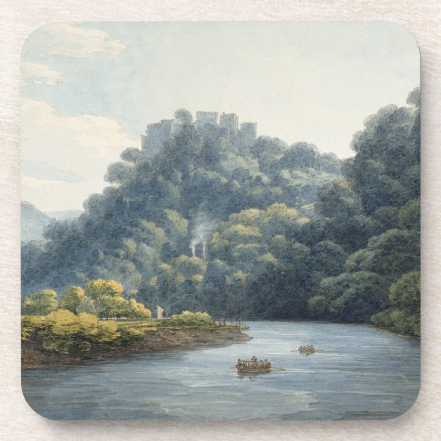 Goodrich Castle on the Wye (w/c, pen & ink, chalk Coaster (Front)