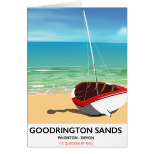 Goodrington Sands Devon vintage travel poster