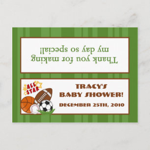 Goody Bag Topper All-Star Green Invitation Postcard