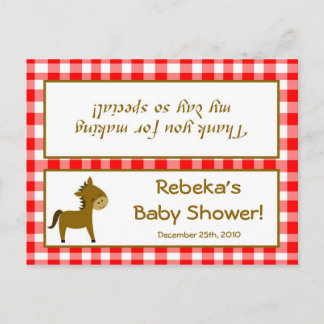 Goody Bag Topper Red Barn Farm Animals Invitation Postcard