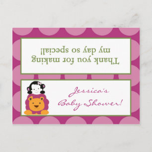 Goody Bag Toppers Sweet Safari Invitation Postcard