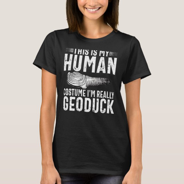 Gooey Duck  Geoduck Hunter Costume T-Shirt (Front)
