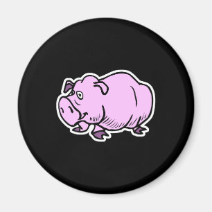 goofy chubby pig magnet