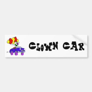 Goofy Clown in little car Bumper Sticker