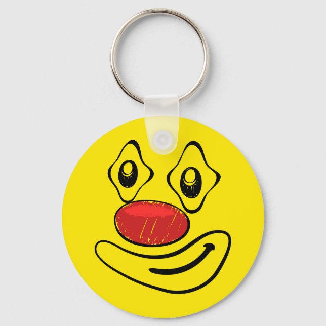 Goofy Clown Yellow Face Key Ring (Front)