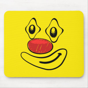 Goofy Clown Yellow Face Mouse Pad