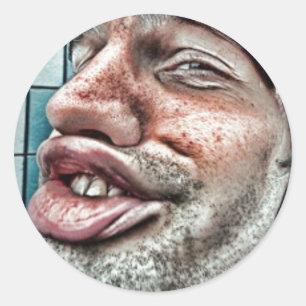 Goofy Faces and Scrapbooking?HaHa Classic Round Sticker