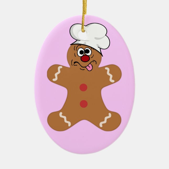 Goofy Gingerbread Men the Best Christmas Guests Ceramic Tree Decoration (Front)