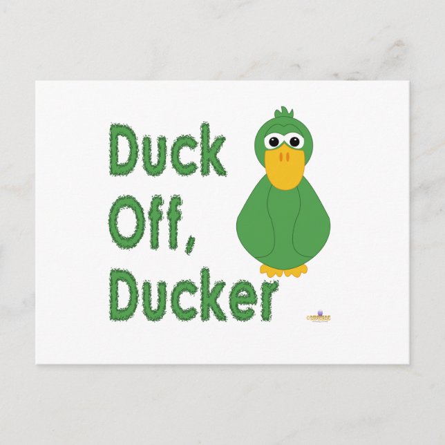 Goofy Green Duck Duck Off, Ducker Postcard (Front)