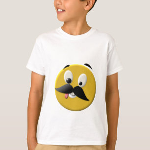 Goofy Happy Face with Moustache T-Shirt