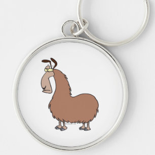goofy llama cartoon key ring