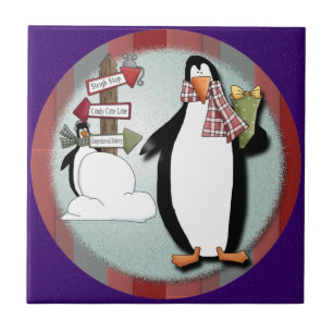 Goofy Penguins Tile Trivet