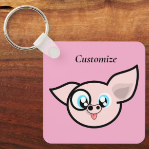 Goofy Pig Smiling Thunder_Cove Key Ring