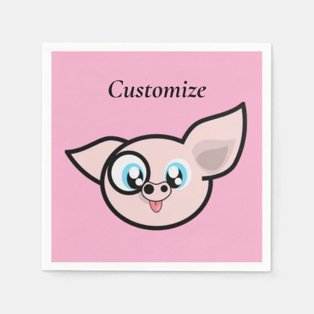 Goofy Pig Smiling Thunder_Cove Napkin (Front)