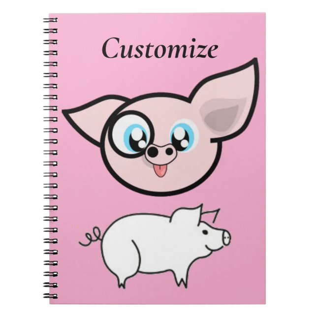 Goofy Pig Smiling Thunder_Cove Notebook (Front)
