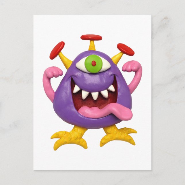 Goofy Purple Monster Postcard (Front)