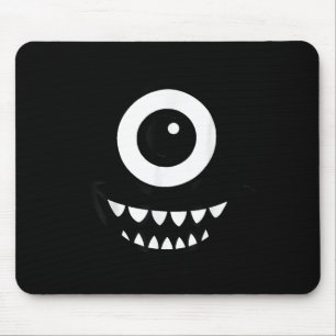 Goofy Scary One-eyed Monster Face Halloween Eyebal Mouse Pad