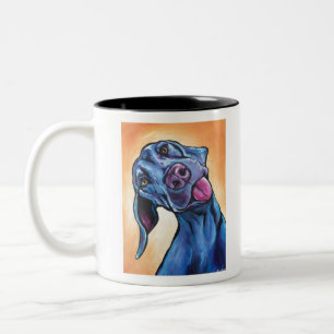 Goofy Weimaraner Two-Tone Coffee Mug