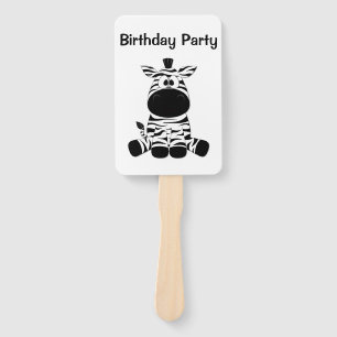 Goofy Zebra Add Text Hand Fan