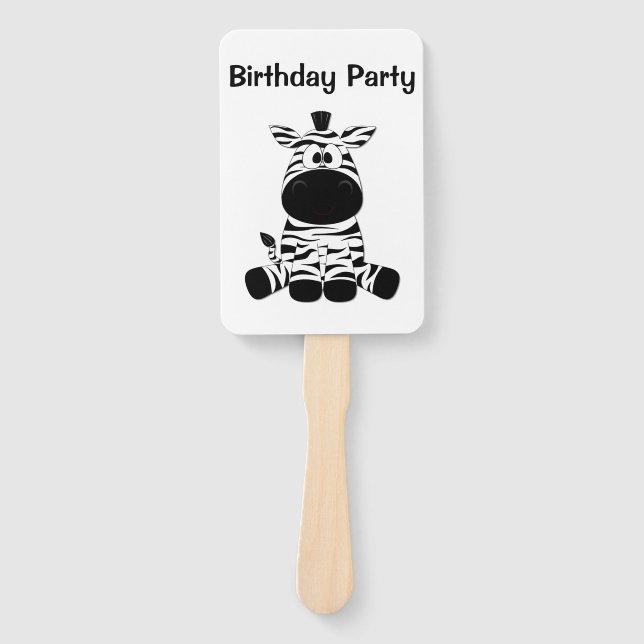 Goofy Zebra Add Text Hand Fan (Front)