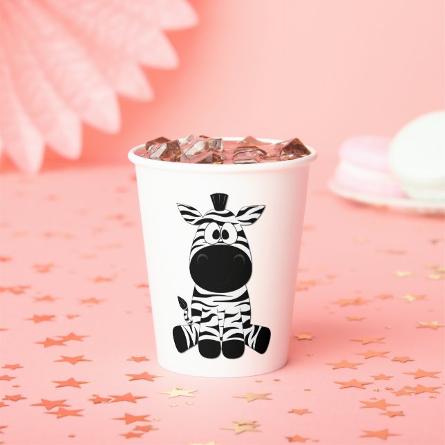 Goofy Zebra Paper Cups (Insitu)