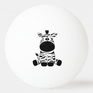 Goofy Zebra Ping Pong Ball