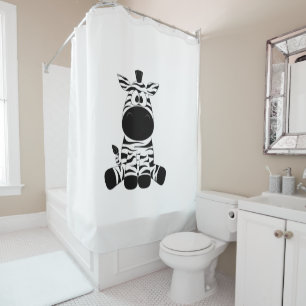 Goofy Zebra Shower Curtain