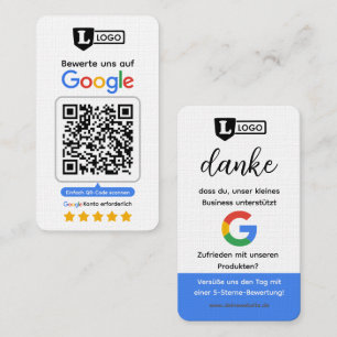 Google Bewertungskarte mit QR code Business Card