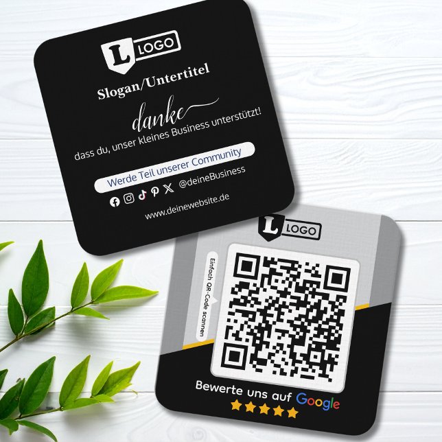 Google Bewertungskarte mit QR code Business Card  (Google Rezensions-Karten)