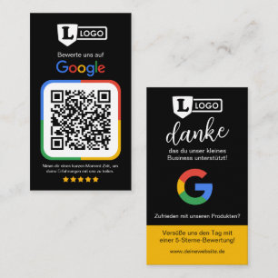Google Bewertungskarte mit QR code  Business Card
