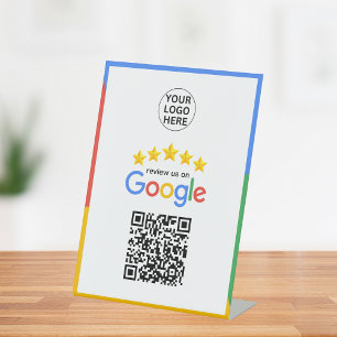 Google Business Review 5 Star Qr Code Pedestal Sign