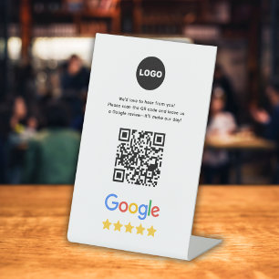 Google Business Review QR Code Pedestal Sign