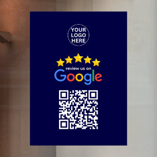 Google Business Reviews 5 Star Qr Code Navy Blue 