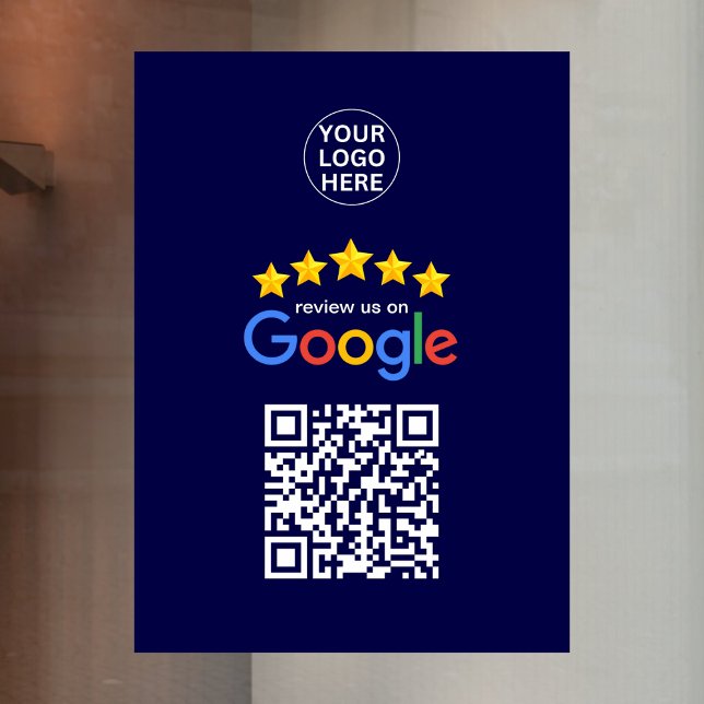 Google Business Reviews 5 Star Qr Code Navy Blue  (Creator Uploaded)