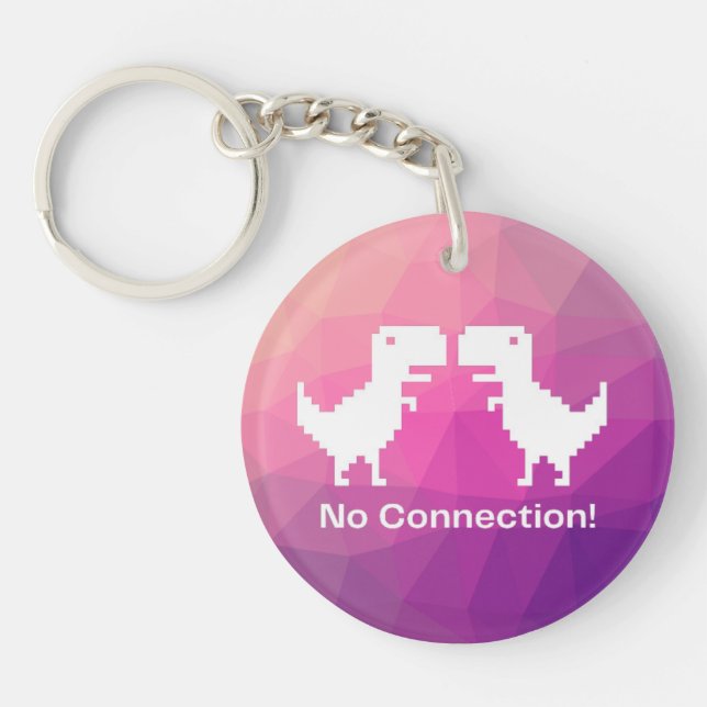 Google dinosaur shirt "no connection"  key ring (Front)