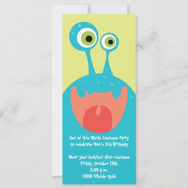 Google Eyed Monster Invitation (Front)