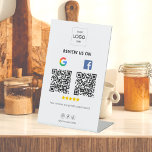Google Facebook Review QR Code Pedestal Sign<br><div class="desc">Boost your business with our eye-catching pedestal sign! Featuring your logo and a QR code, our sign encourages customers to leave Google reviews, helping to enhance your online reputation and attract more clients. Display this sign prominently in your establishment to prompt satisfied customers to share their positive experiences with others....</div>