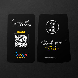 Google Leave us Review QR Code Business Thank you Business Card