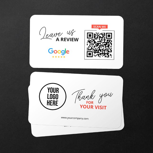 Google Leave us Review QR Code Business Thank you Card (Creator Uploaded)