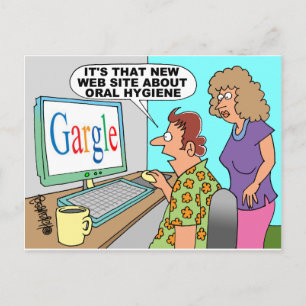 Google Parody Cartoon Postcard