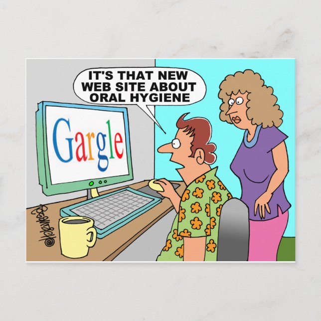 Google Parody Cartoon Postcard (Front)