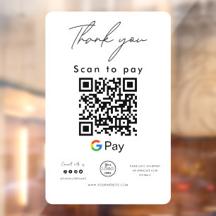 Google Pay QR Code Logo Scan to Pay Thank you