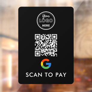Google Pay QR Code Scan to Pay Modern Logo Black