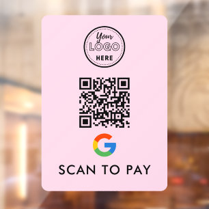 Google Pay QR Code Scan to Pay Modern Logo Pink